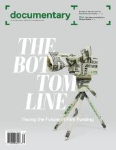 Spring 2017 cover of Documentary magazine with origami camera on tripod