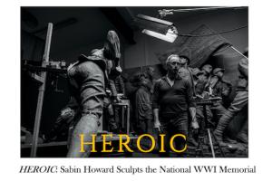 Sabin Howard stand in the middle of his sculpture studio surrounded by massive statues of charging soldiers.